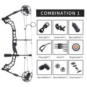 Dark Slate Gray SPG KMQ Compound Bow 31" ATA | 30–60 lbs Adjustable Aluminum Alloy Bow SPG