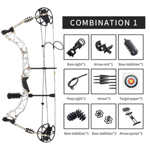 Light Gray SPG KMQ Compound Bow 31" ATA | 30–60 lbs Adjustable Aluminum Alloy Bow SPG