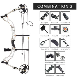 Light Gray SPG KMQ Compound Bow 31" ATA | 30–60 lbs Adjustable Aluminum Alloy Bow SPG