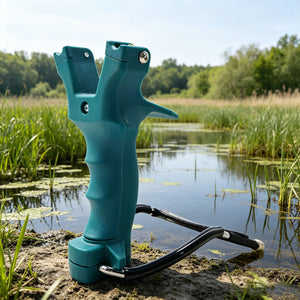 Alice Blue KORVEX Fishing Slingshot with Wrist Support and Elastic Rubber Band Accessories. INDIAN SLINGSHOT