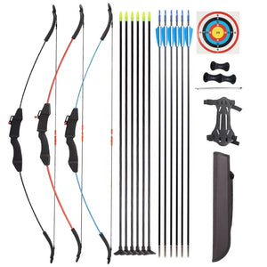 Light Gray SPG Kids 15 LBS Recurve Bow & Arrow Set | Beginner Archery Training Kit SPG