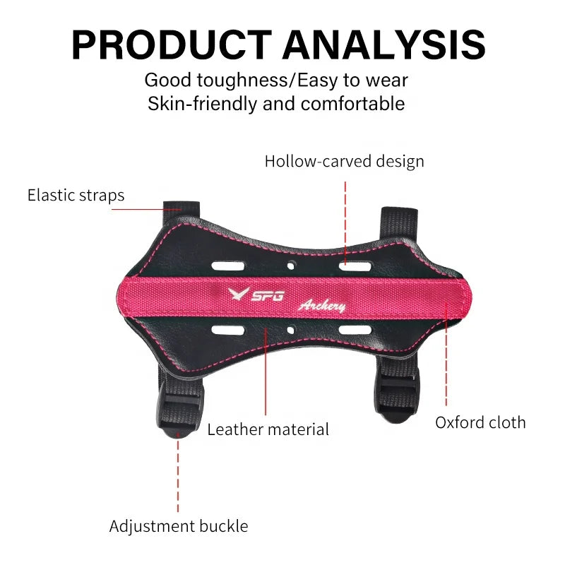 Pale Violet Red SPG Kids Archery Arm Guard – Adjustable Leather Forearm Protector SPG