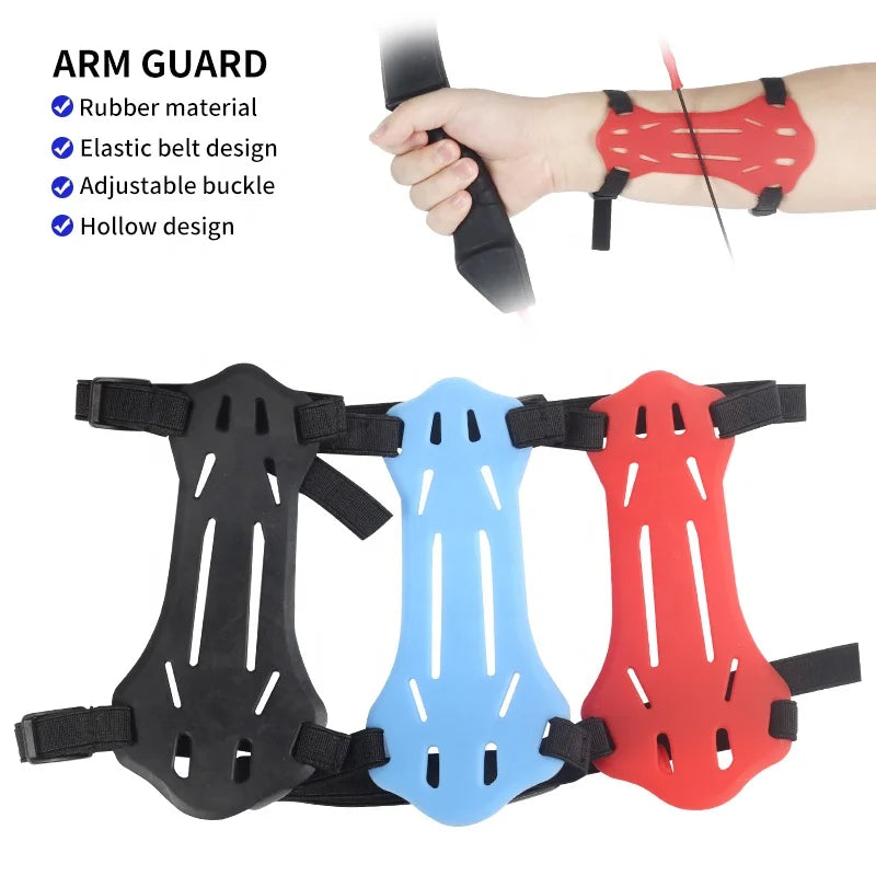 Dark Slate Gray SPG Kids Rubber Arm Guard – Adjustable Lightweight Forearm Protector (Black/Red/Blue) SPG