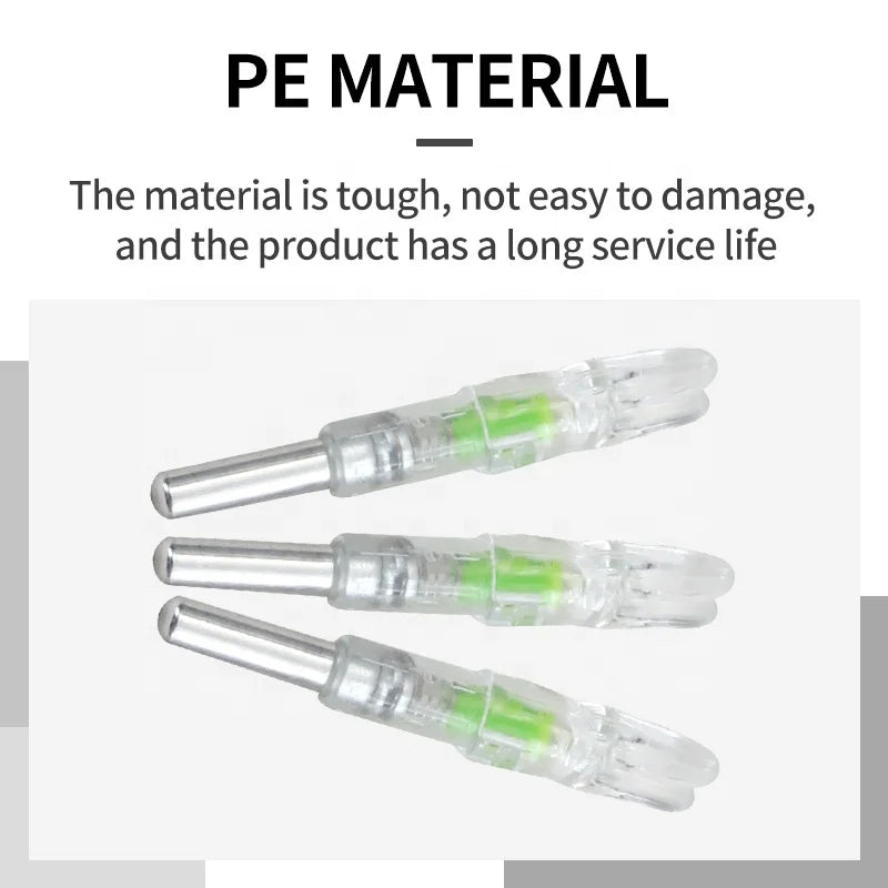 White Smoke SPG 6.2mm LED Lighted Arrow Nocks – Durable PE Archery Tail SPG