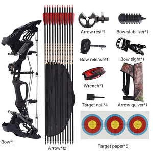 Light Gray SPG LSZ Compound Bow – Adjustable 20–70lbs Archery Bow SPG