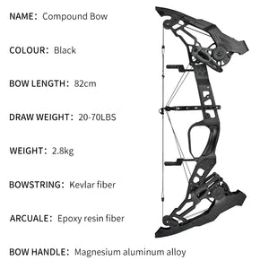 Dark Slate Gray SPG LSZ Compound Bow – Adjustable 20–70lbs Archery Bow SPG