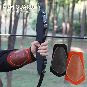 Dim Gray SPG Leather Arm Guard – Adjustable Archery Forearm Protector SPG
