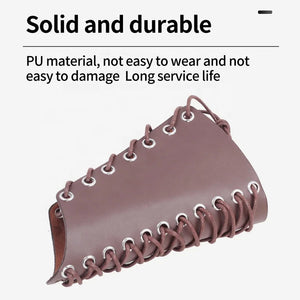 White Smoke SPG Leather Arm Guard – Adjustable PU Forearm Protector (Black/Brown) SPG