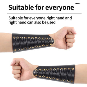 Dark Slate Gray SPG Leather Arm Guard – Adjustable PU Forearm Protector (Black/Brown) SPG