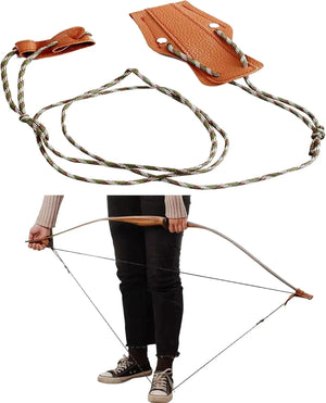 Rosy Brown SPG Recurve Bow Stringer | Leather & Nylon Adjustable Longbow Tool SPG