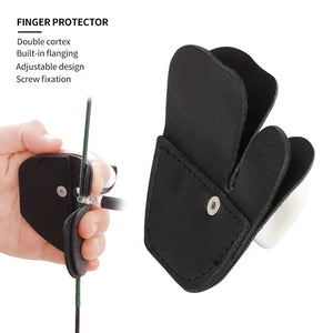 Dark Slate Gray SPG Leather Finger Protector Adjustable Archery Guard – Black SPG