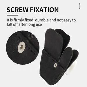 White Smoke SPG Leather Finger Protector Adjustable Archery Guard – Black SPG