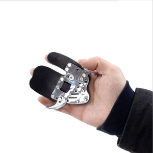 Gray SPG Leather Finger Tab – Adjustable Archery Finger Guard (Black) SPG