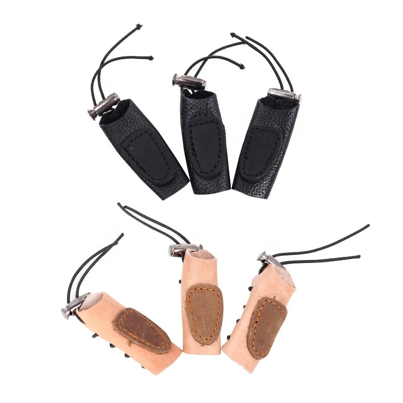 Dark Slate Gray SPG Leather Finger Tabs | 3pcs Recurve Bow Guard Set SPG