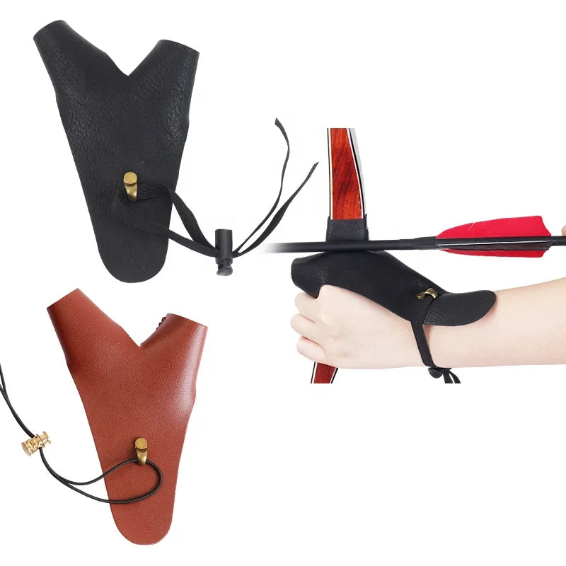 Dark Slate Gray SPG Leather Hand Guard 16×10cm – Archery Hand Protector Black/Brown SPG