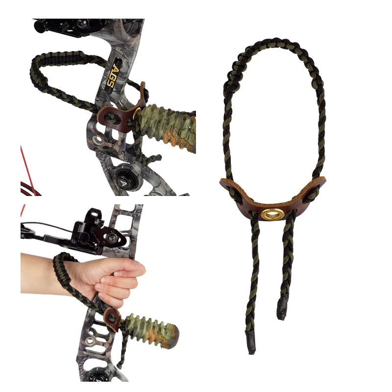 Dark Slate Gray SPG Leather Nylon Bow Strap – Adjustable Wrist Sling SPG