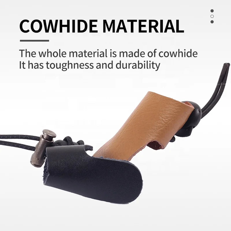 Dark Slate Gray SPG Leather Thumb Ring – Cowhide Archery Finger Guard (Black/Brown) SPG