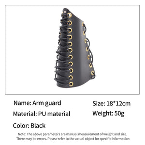 Dark Slate Gray SPG Leather Arm Guard – Adjustable PU Forearm Protector (Black/Brown) SPG