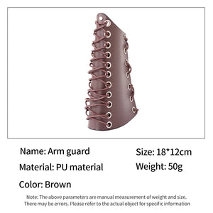 Dim Gray SPG Leather Arm Guard – Adjustable PU Forearm Protector (Black/Brown) SPG