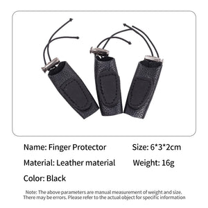 Dark Slate Gray SPG Leather Finger Tabs | 3pcs Recurve Bow Guard Set SPG