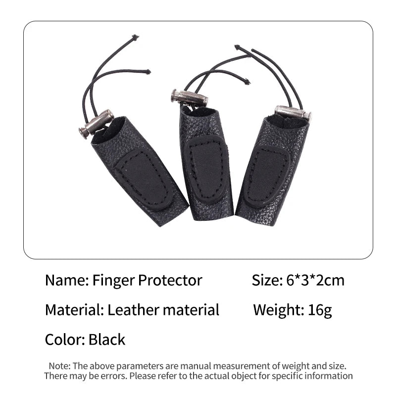 Dark Slate Gray SPG Leather Finger Tabs | 3pcs Recurve Bow Guard Set SPG