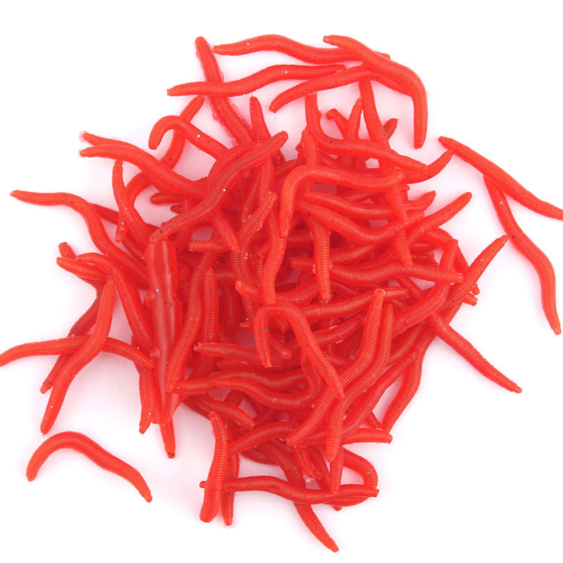 100-Pack Luminous Soft Worm Fishing Lures | Silica Gel Artificial Bait for Carp & Perch