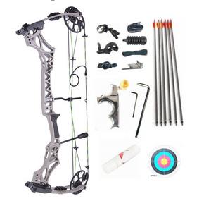 Light Gray Junxing M129 New Archery Alloy Compound Bow 30-70lbs Adjustable Pulley 320 FPS Compound Bow For Shooting Fishing INDIAN SLINGSHOT