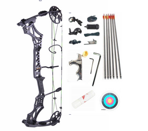 Light Gray Junxing M129 New Archery Alloy Compound Bow 30-70lbs Adjustable Pulley 320 FPS Compound Bow For Shooting Fishing INDIAN SLINGSHOT