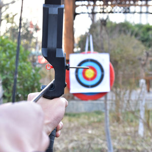 Light Slate Gray M99 Straight Draw Bow + Red Dot Single Needle Aim + Quiver + Arm Guard + Metal Arrow + Target Paper Outdoor Archery Accessories INDIAN SLINGSHOT