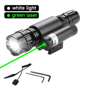 White Smoke Detachable Red & Green Laser Flashlight Sight for Outdoor Use MARKSMAN