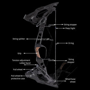 Black SPG MQ Carbon Fiber Compound Bow – Adjustable Performance Bow SPG