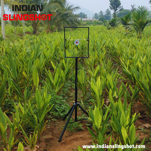 Dark Olive Green Portable Adjustable Metal Tripod Stand with Target Holder | Heavy-Duty Metal Build INDIAN SLINGSHOT