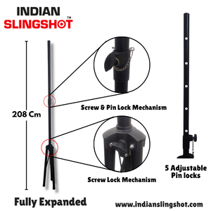 Tan Portable Adjustable Metal Tripod Stand with Target Holder | Heavy-Duty Metal Build INDIAN SLINGSHOT