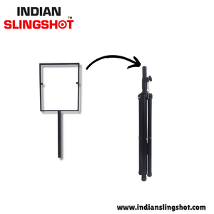 Dark Slate Gray Portable Adjustable Metal Tripod Stand with Target Holder | Heavy-Duty Metal Build INDIAN SLINGSHOT