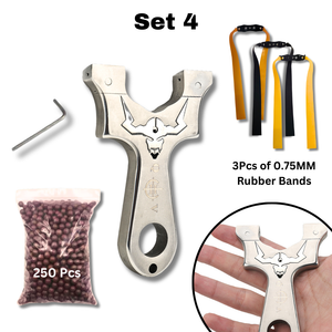 Gray Bull Head QHV Stainless Steel Slingshot MARKSMAN