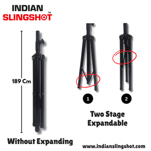 Tan Portable Adjustable Metal Tripod Stand with Target Holder | Heavy-Duty Metal Build INDIAN SLINGSHOT