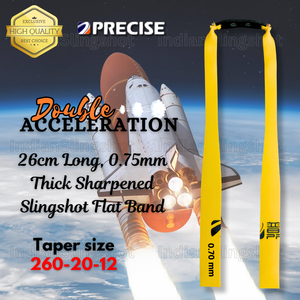 Gray Precise Premium 0.70mm Thickness, 26cm Long Sharpened Slingshot Rubber Band for Double Speed and Accuracy INDIAN SLINGSHOT