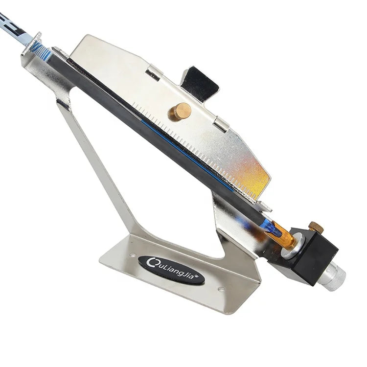 Light Gray SPG Metal Fletching Jig – Adjustable Arrow Feather Clamp Tool (2–5 Inch Vanes) for Archery DIY & Repair SPG
