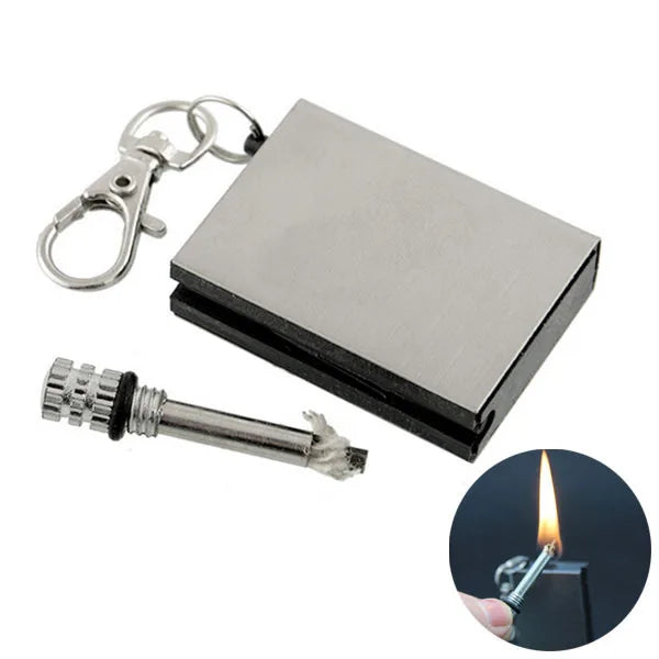 Outdoor Survival Metal Match Lighter Keychain Fire Starter