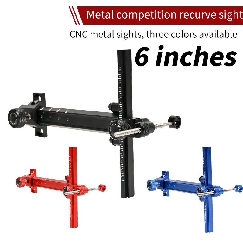 Tan SPG Metal Recurve Bow Sight 6-Inch — CNC Aluminum Adjustable Sight SPG