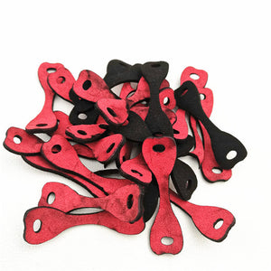 Black Microfiber Leather Pit Pouches With Center Hole GM&BW