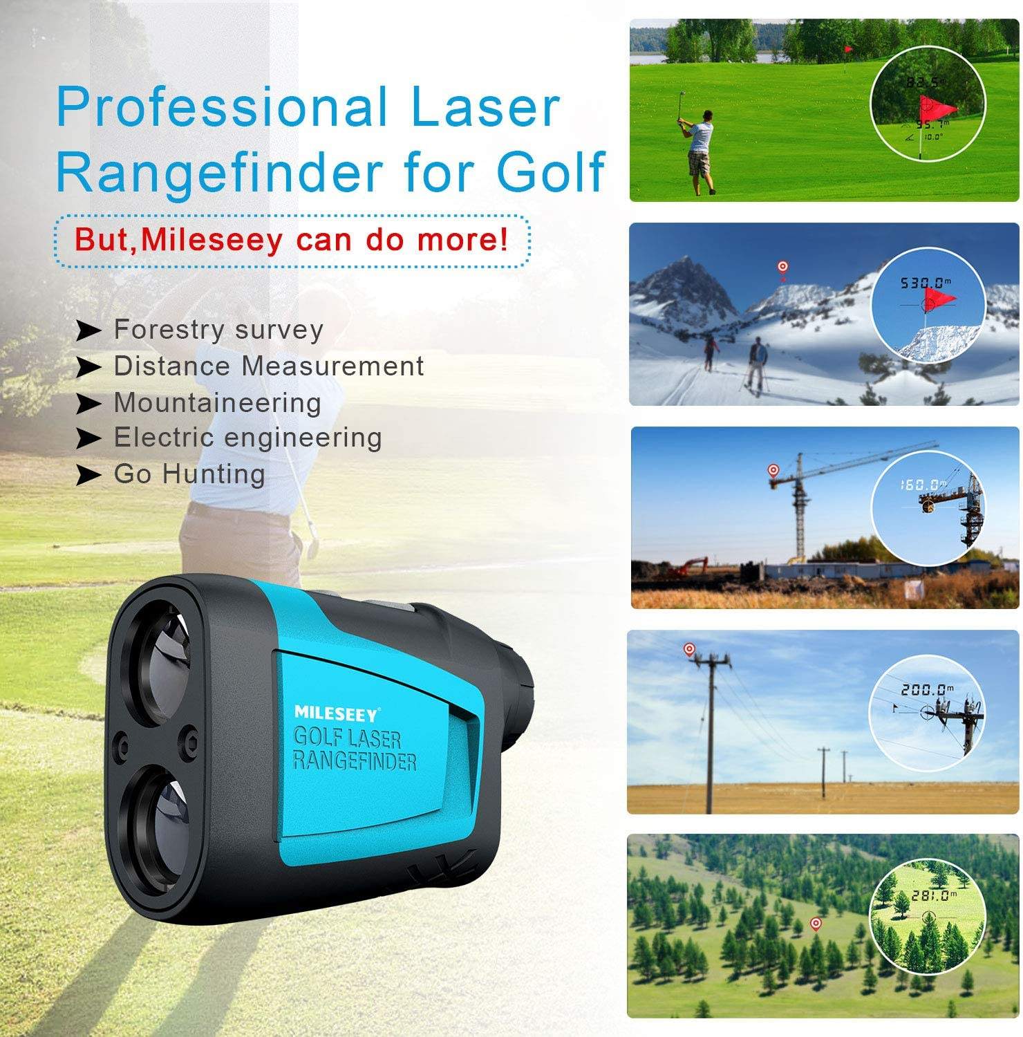 Dark Slate Gray Mileseey  PF210  Digital Golf Laser Range Finder MILESEEY