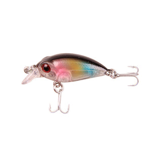 White Smoke Mini ABS Floating Crankbait Lure 35mm 2.5g with 3D Eyes & VMC Hook MARKSMAN