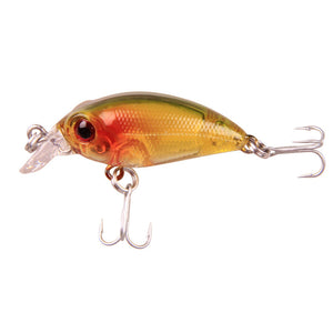 White Smoke Mini ABS Floating Crankbait Lure 35mm 2.5g with 3D Eyes & VMC Hook MARKSMAN