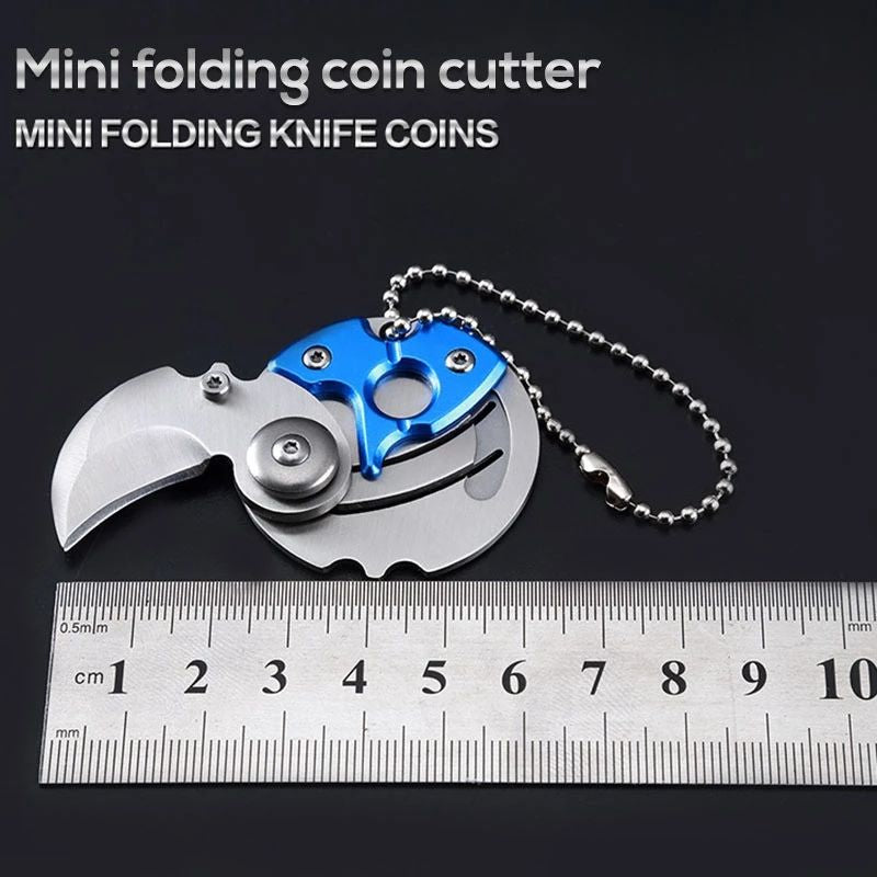 Mini Coin Folding Knife Keychain Pocket EDC Tool