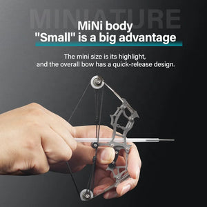 Dark Slate Gray SPG Mini Compound Bow Stainless Steel | 15cm Silver Archery Toy SPG