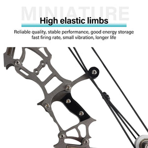 Dark Slate Gray SPG Mini Compound Bow Stainless Steel | 15cm Silver Archery Toy SPG