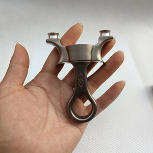 Gray Mini Detachable Tie Free Titanium Alloy Slingshot MARKSMAN