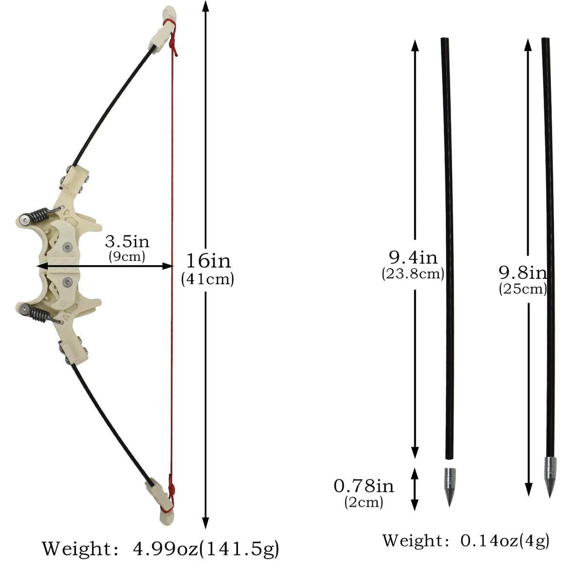 White Smoke Mini Folding Bow with Detachable Arrows for Outdoor Fun INDIAN SLINGSHOT