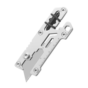 White Smoke Mini Safety Utility Knife – Slide Open Stainless Steel Cutter MARKSMAN